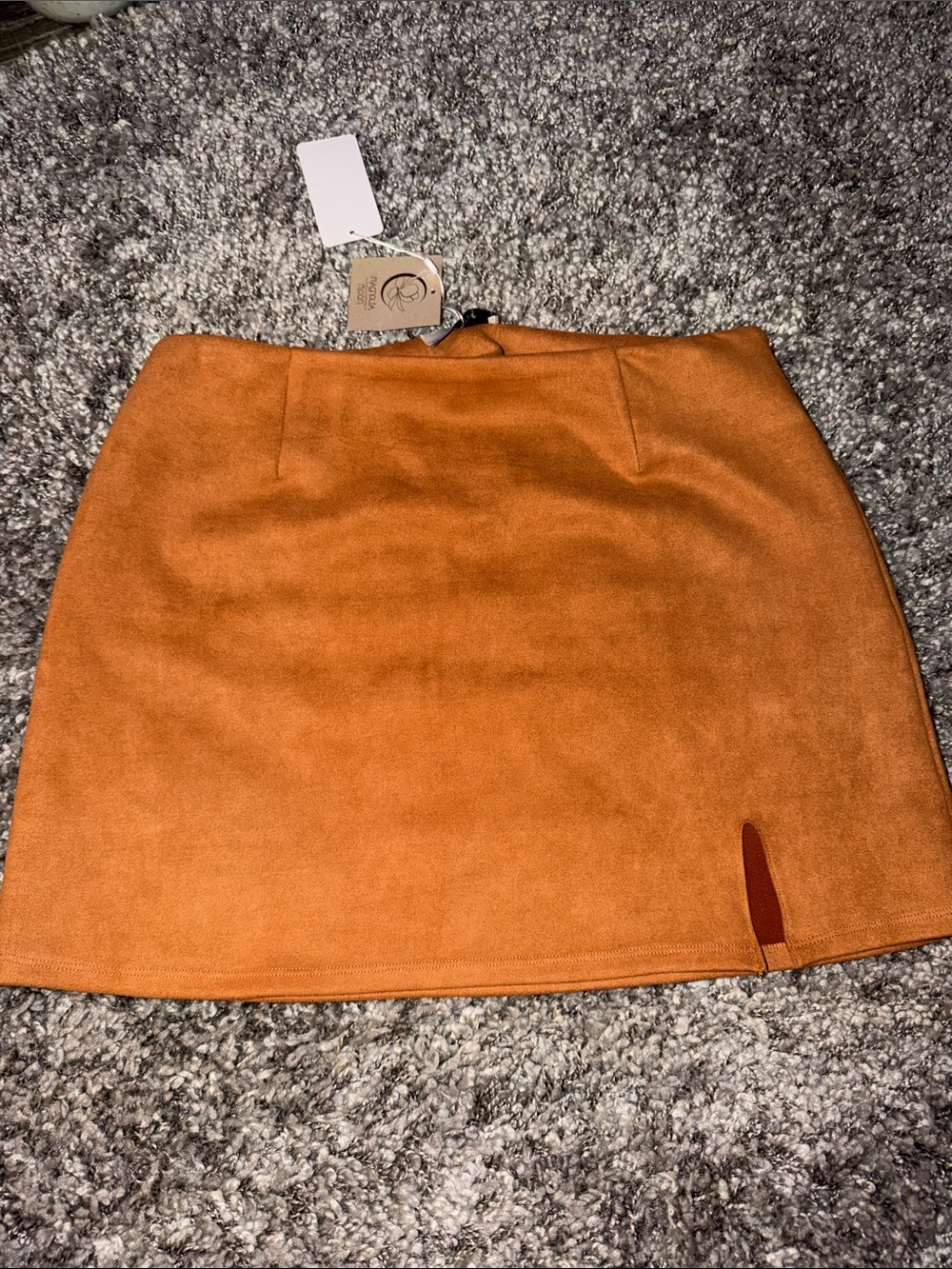 Sadie & Sage Rust Orange Suede Mini Skirt